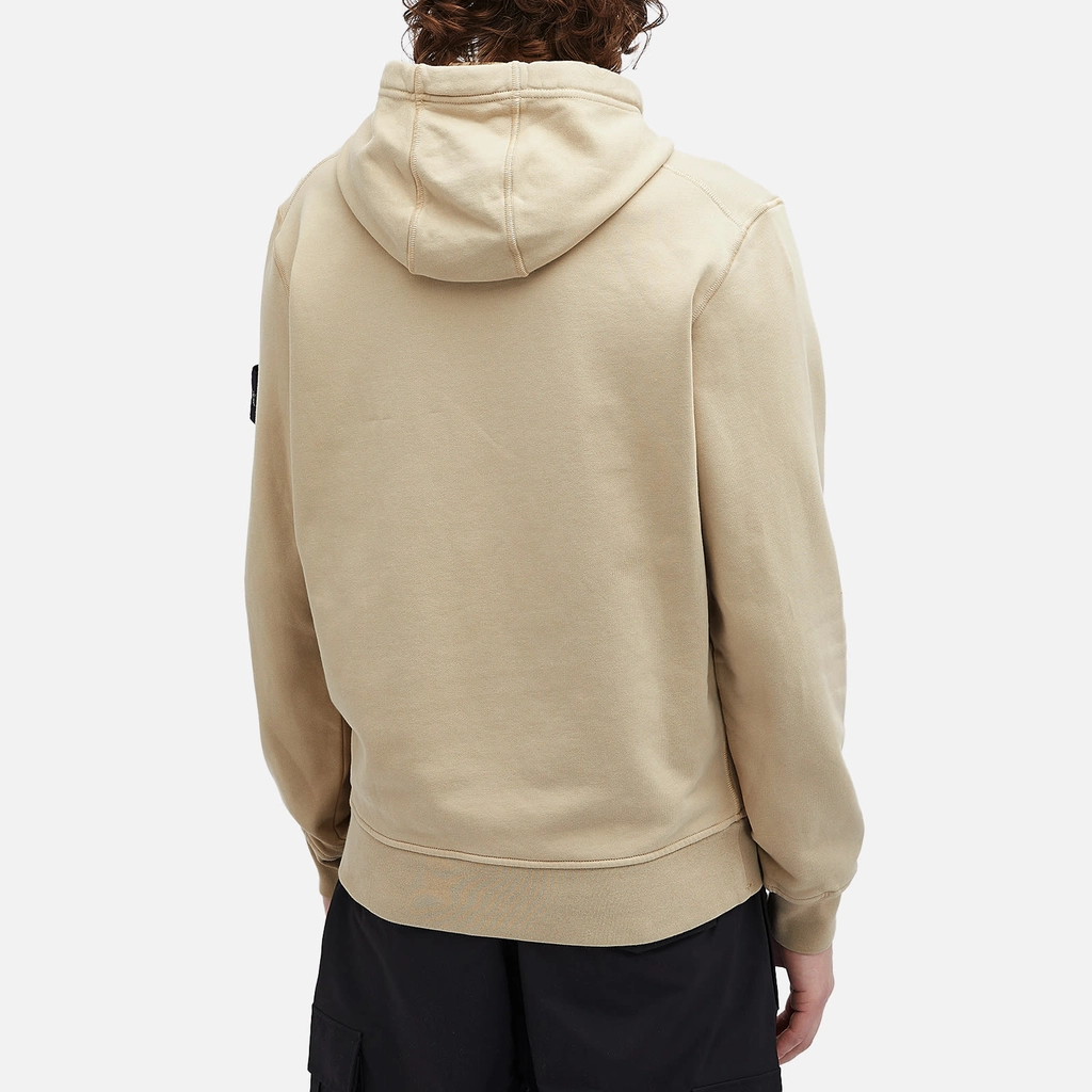 Stone Island Men's Garment Dyed Popover Hoodie Desert